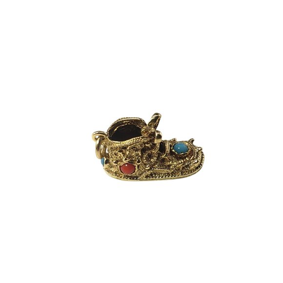 Vintage 14 Karat Yellow Gold Ornate Shoe Charm #15514